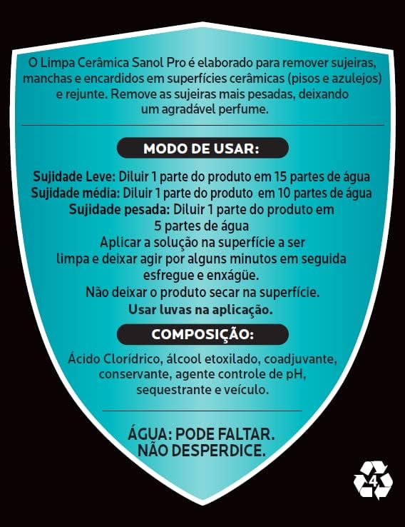 Limpador para Cerâmica e Rejunte SANOL 3