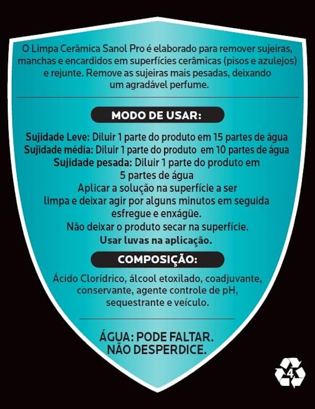 Limpador para Cerâmica e Rejunte SANOL 3