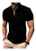 GENÉRICO Camisa Polo com Zíper Manga Curta Canelada 1