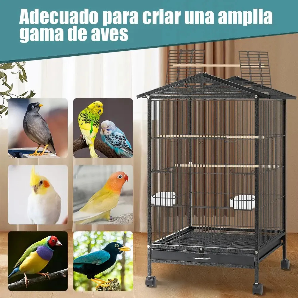 Gaiola de Pássaro Grande com Teto Duplo Gavzrt 2