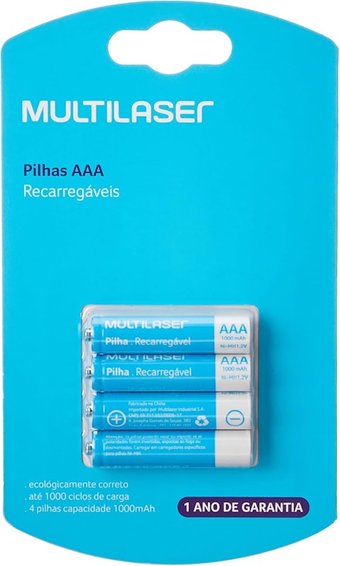 Pilhas Recarregáveis AAA 1000 mAh 1
