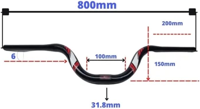 Guidão para Bike MTB Alto 150mm Alumínio 2