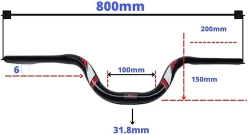 Guidão para Bike MTB Alto 150mm Alumínio 2
