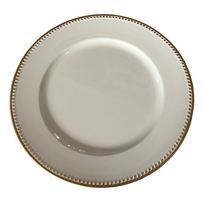 Sousplat Branco Com Detalhes Dourado 1