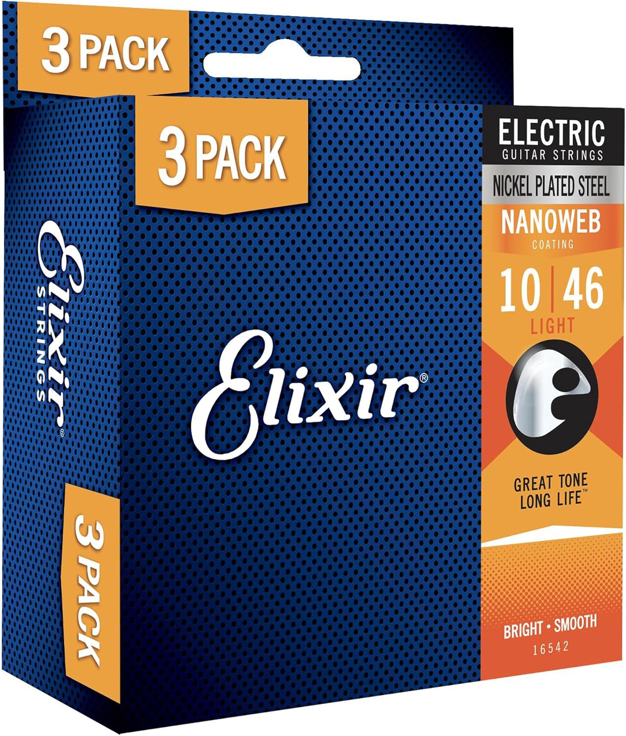 Cordas Elixir para Guitarra Elétrica de Aço com Revestimento de Níquel e NANOWEB 1
