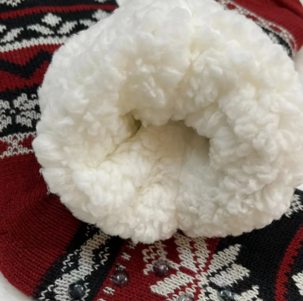 Par Meia Carneiro Forrada Grossa Inverno Antiderrapante 5