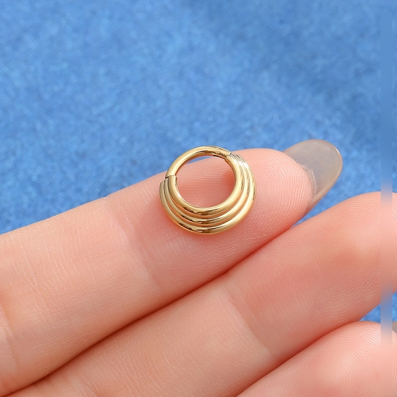 Piercing Nariz Argola de Titânio 3 Fileiras 3