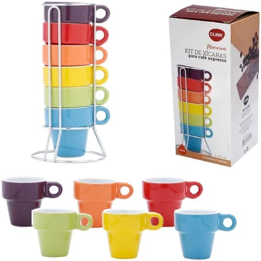 Jogo 6 Xícaras para Café Expresso Coloridas 2