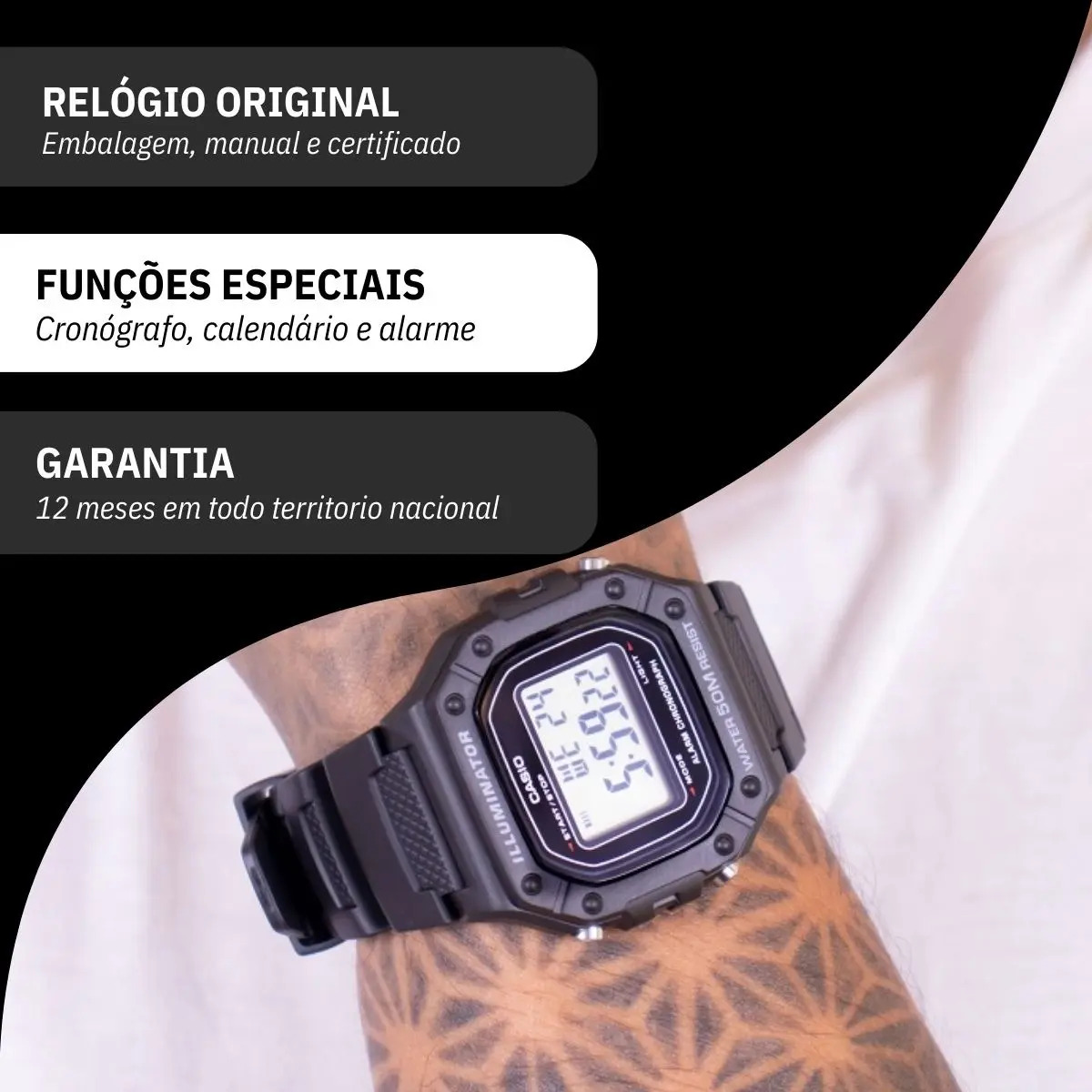 Relógio Casio Digital W-218H-1AV 3