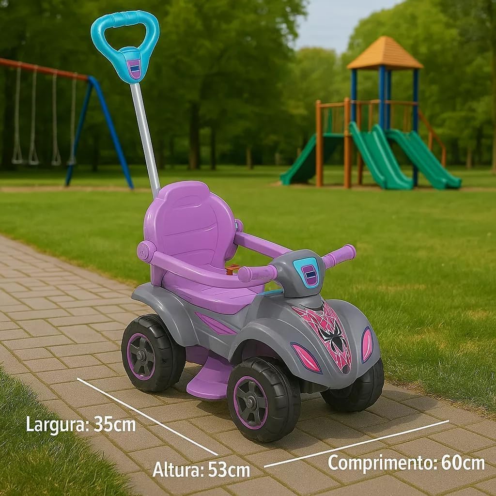 Carrinho Quadriciclo Infantil Baby Aranha Girl 4