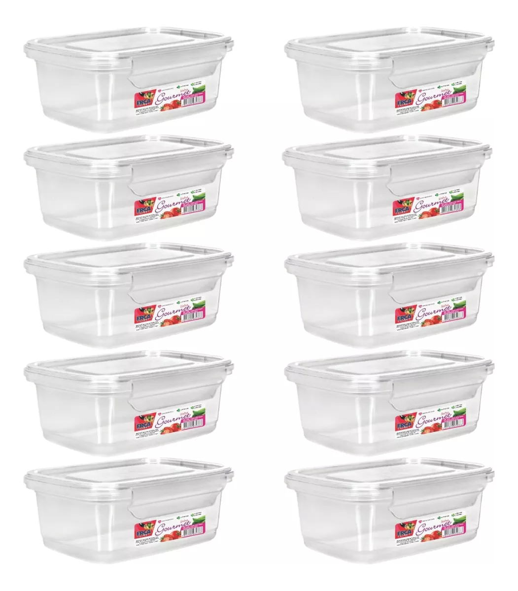Kit 10 Potes Marmita Fitness 750 ml Travas Freezer Microondas 1