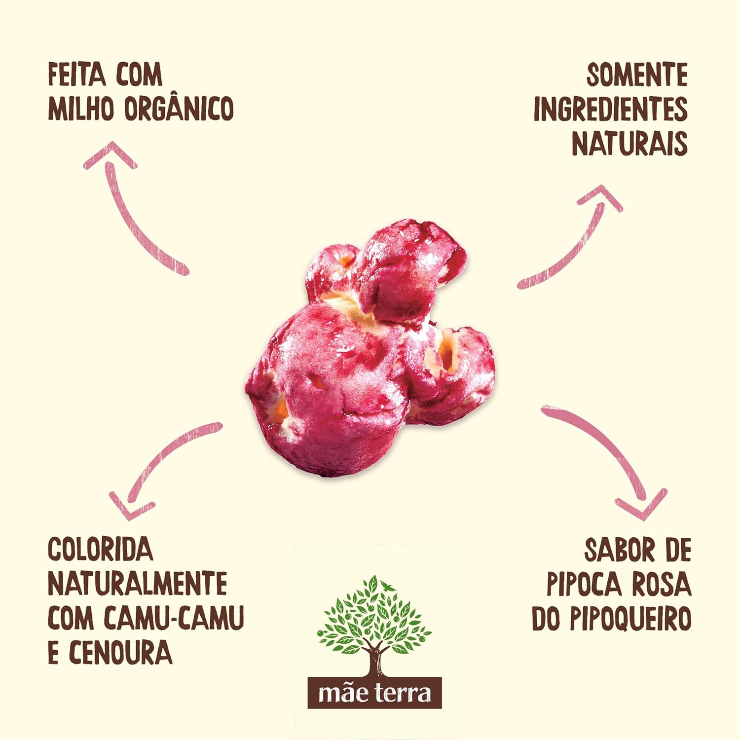 Zooreta Pipoca Rosa Orgânica Mãe Terra 5