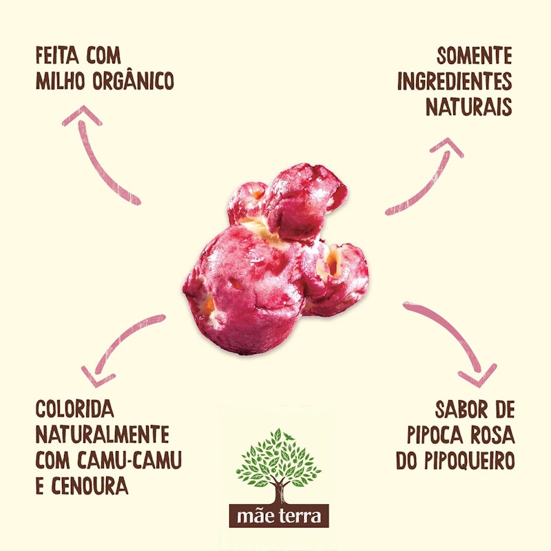 Zooreta Pipoca Rosa Orgânica Mãe Terra 5