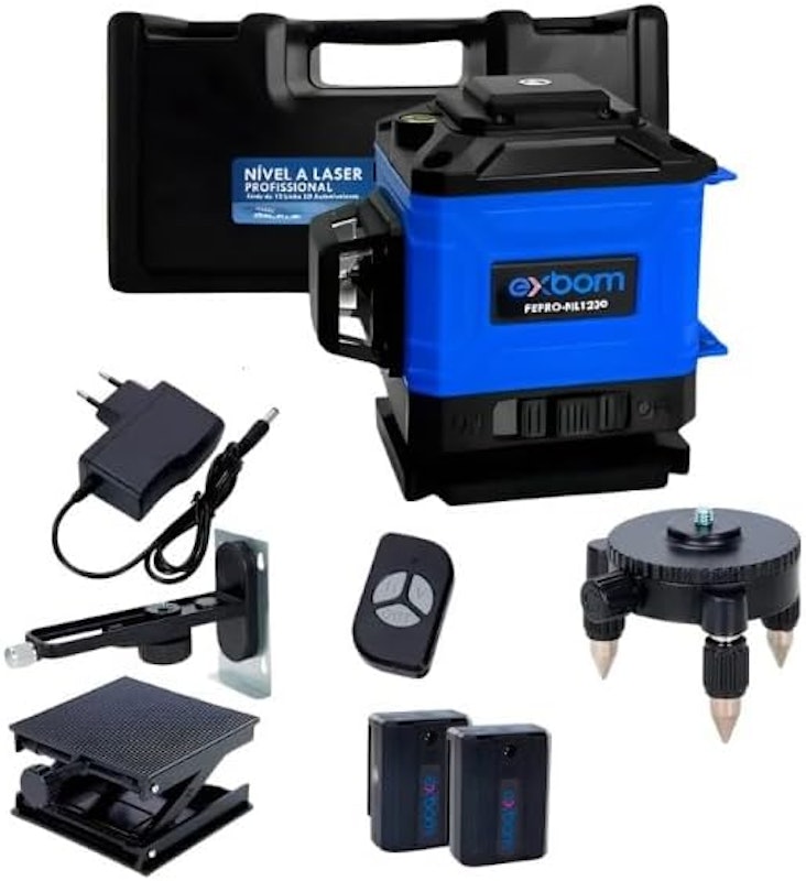 Nível Laser 3D Exbom 12 Linhas Verde Maleta Rígida 2