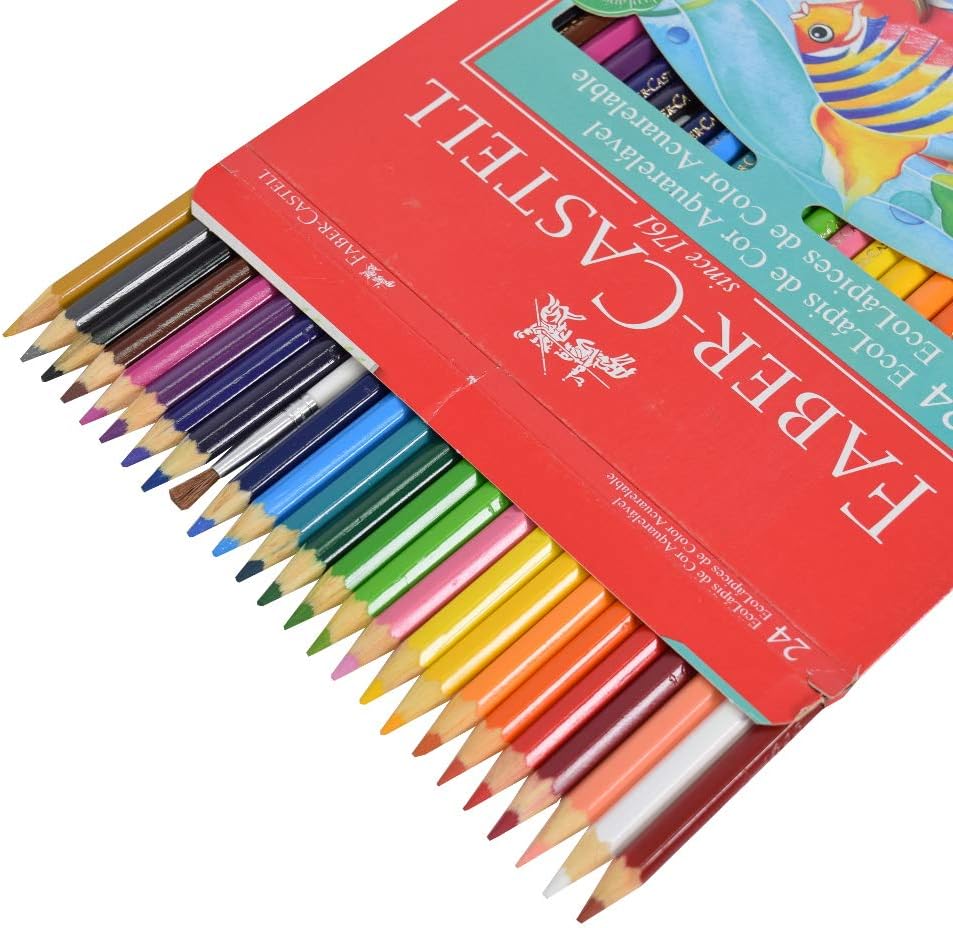 Lápis de Cor Aquarelável 24 Cores com Pincel 3