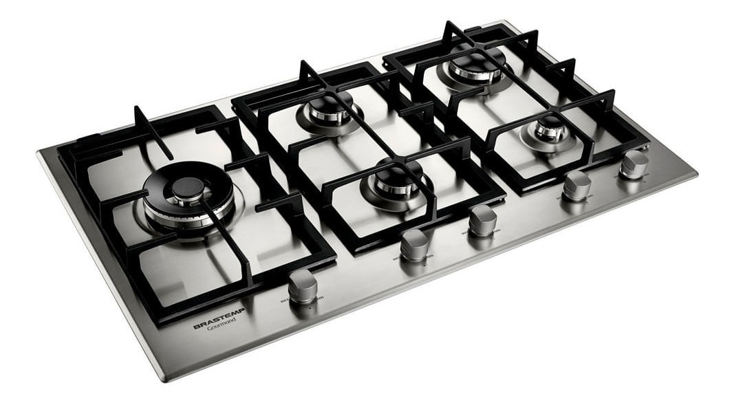 Cooktop 5 Bocas Brastemp Gourmand Inox com Duplachama e Trempe com Ferro Fundido 2