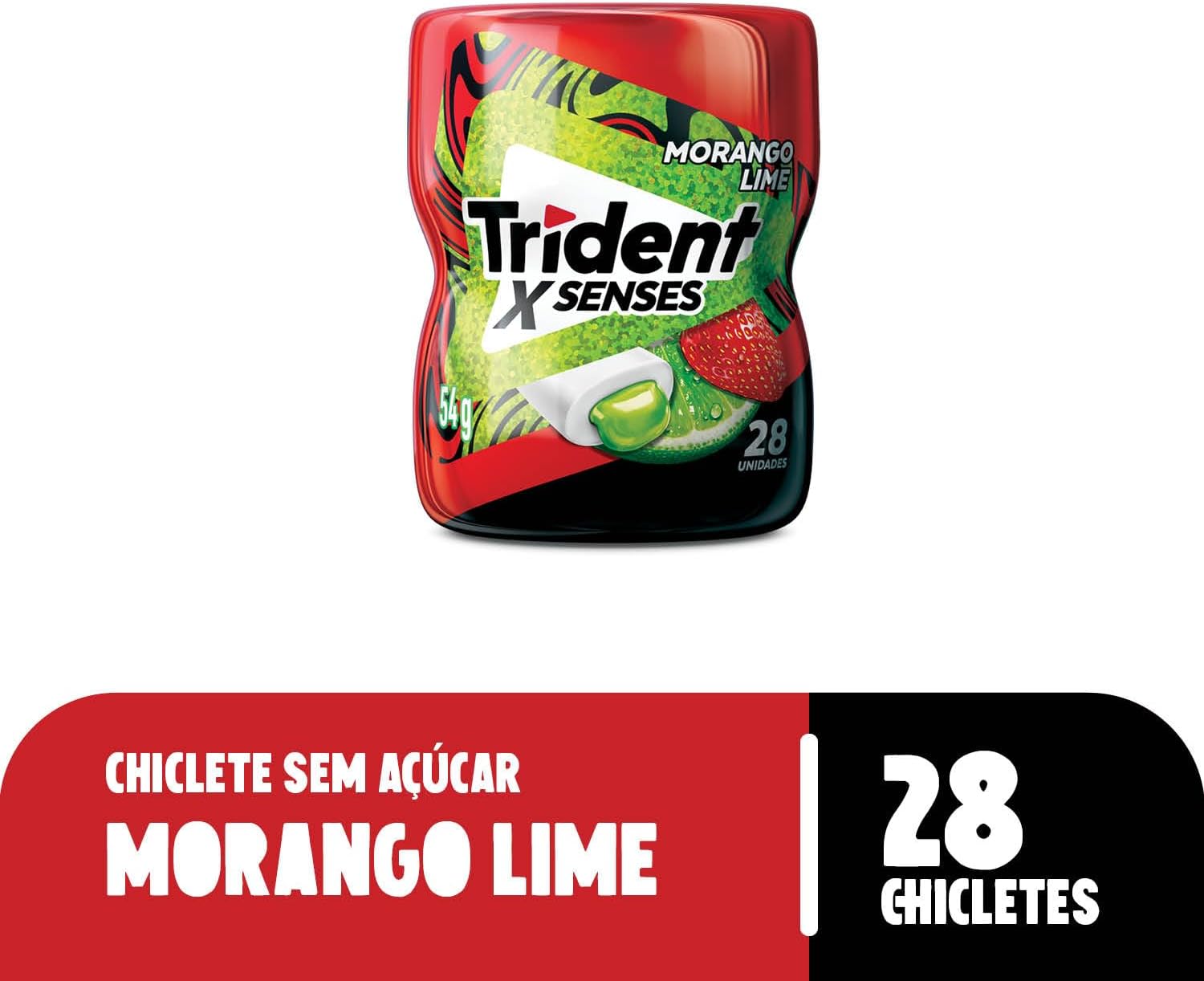 Chiclete X Senses Morango Lime Trident 2