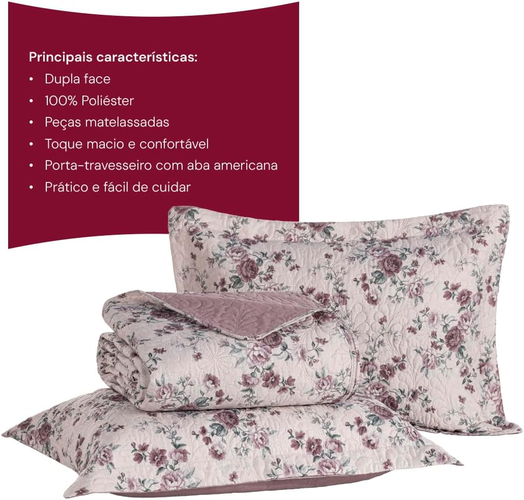 Cobre Leito Colcha Boutis 3 Peças 4