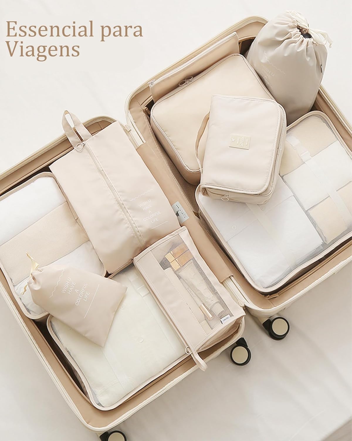 Kit 10 Nécessaires Organizadores de Malas para Viagem 3