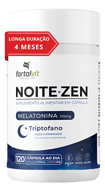 Noite.Zen Melatonina 0,21 mg, Triptofano, Magnésio, Vitaminas B3 e B9 1