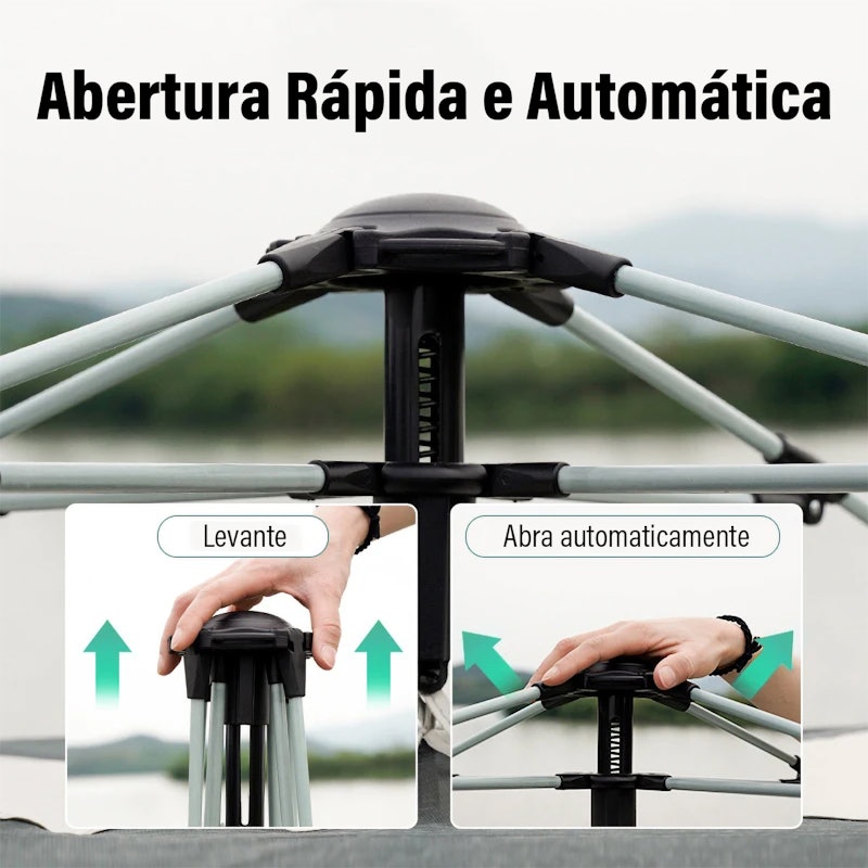 Barraca Automática New Hawaii até 4 Pessoas Impermeável Praia Bege 3