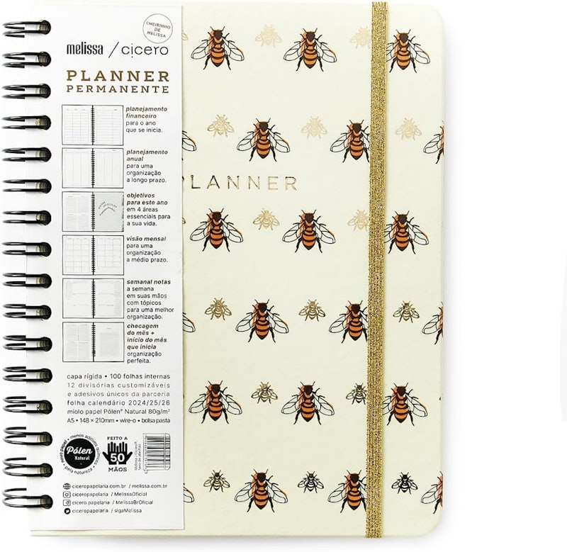 Planner Permanente Wire-o Melissa Financeiro Favo de Abelhas 1