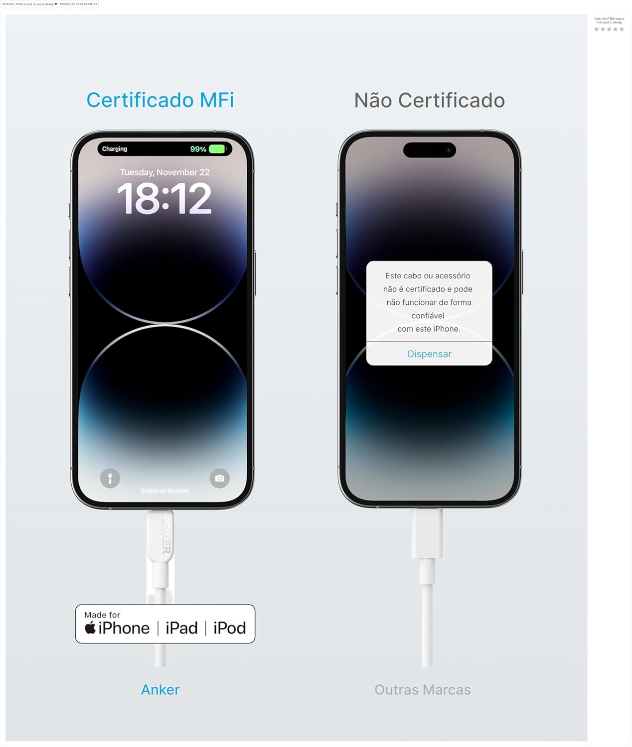 Cabo Anker USB-C para Lightning 4
