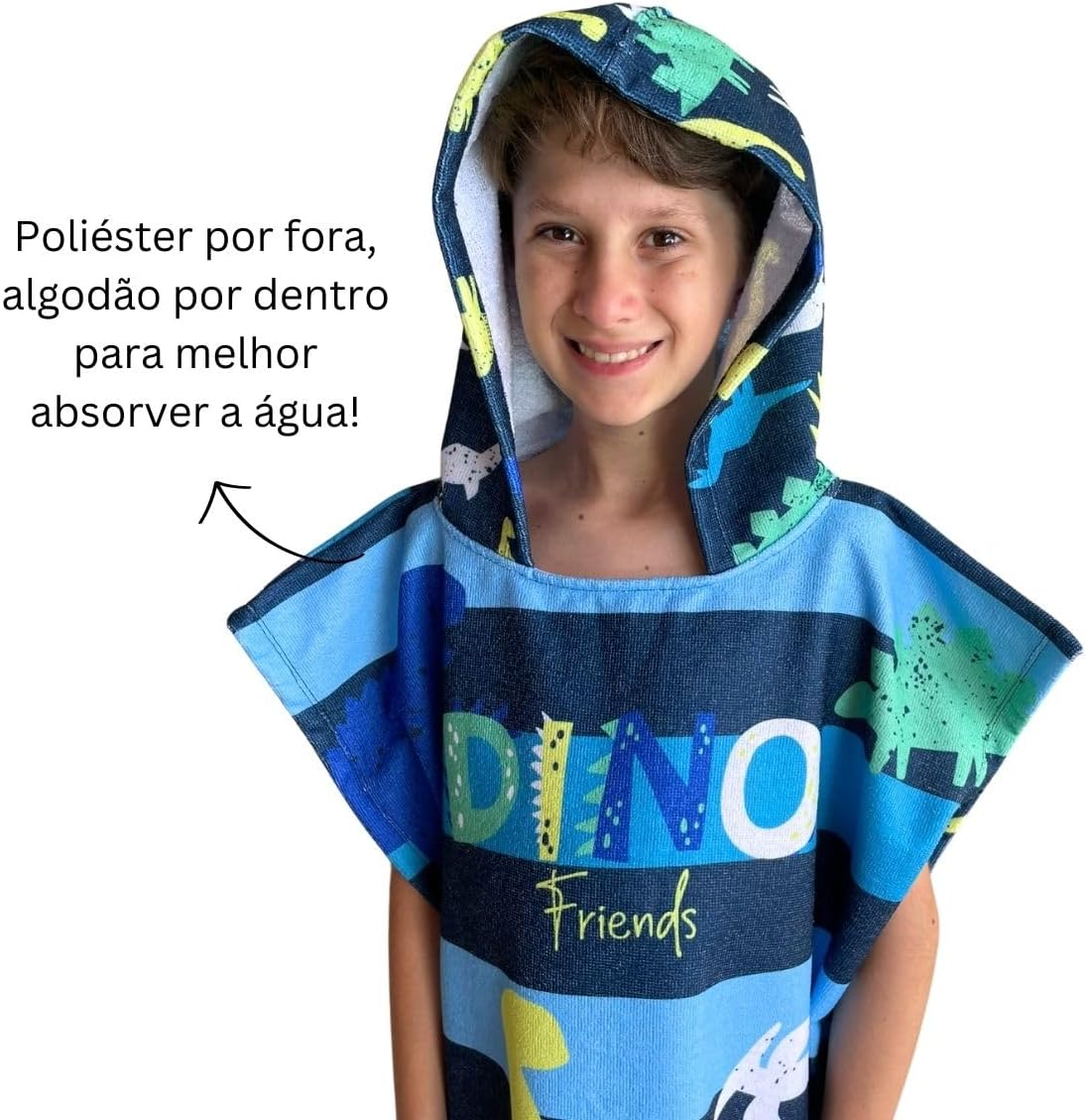 Roupão Poncho Toalha com Capuz 3
