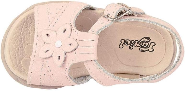 Sandália Ortopédica Infantil Couro Menina Salomé Flor Rosa 3