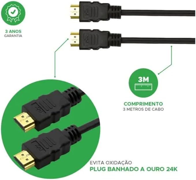 Cabo HDMI 2.1 Gold Pix 3