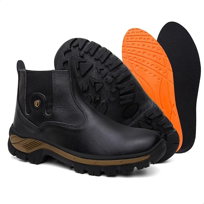Bota Masculina Botina em Couro Impermeável 2