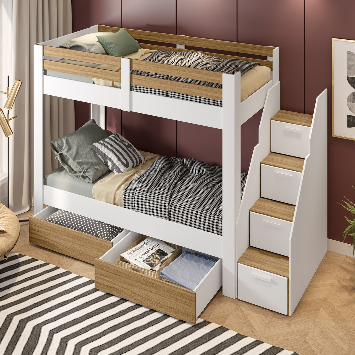 Beliche Solteiro Adulto com 2 Gavetões e 4 Nichos Star Plus Casatema 3