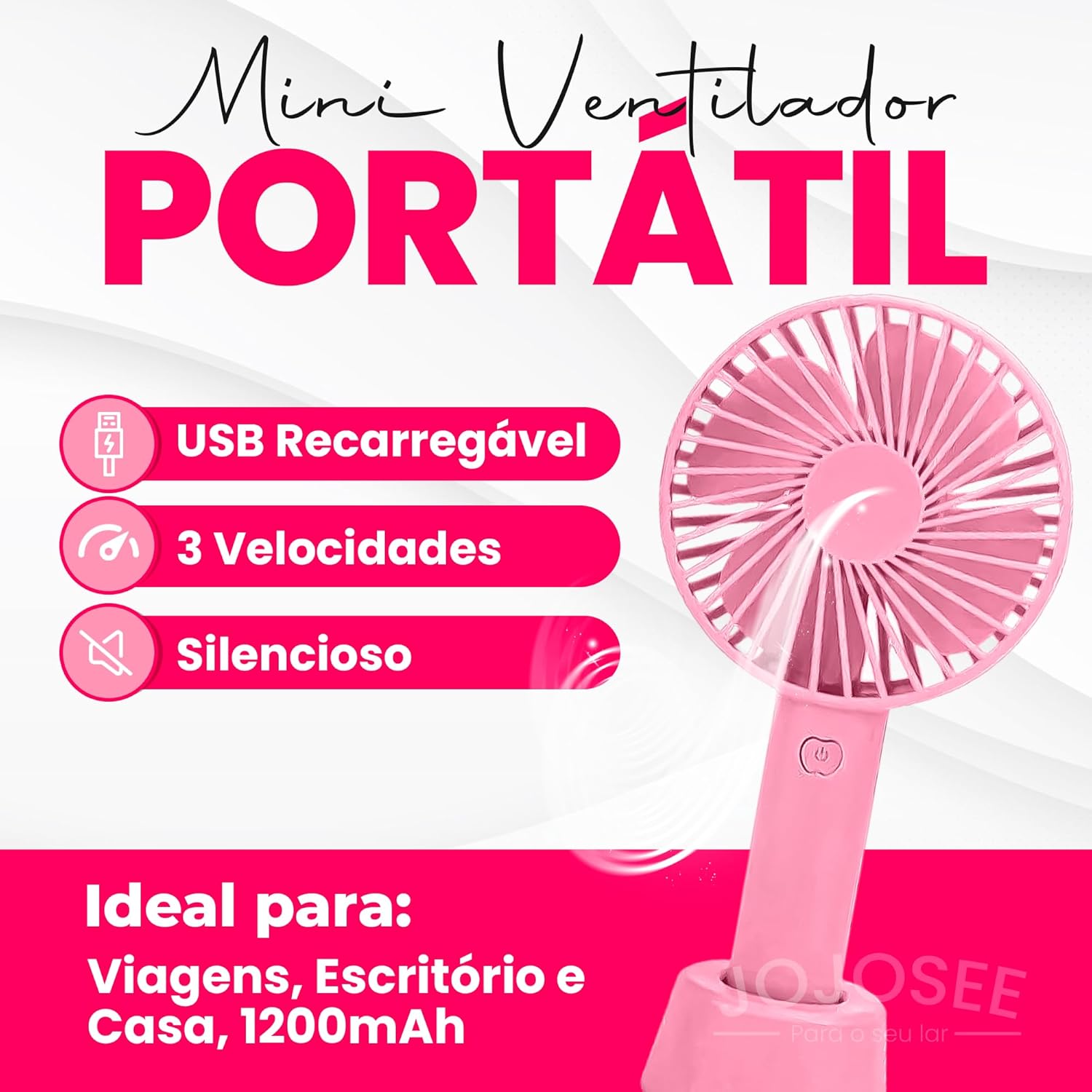 Mini Ventilador Portátil de Mão e Mesa 2