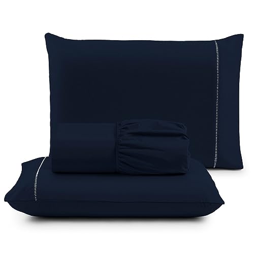 Jogo de Cama Queen Percal 400 Fios Ponto Palito 3 Peças 3