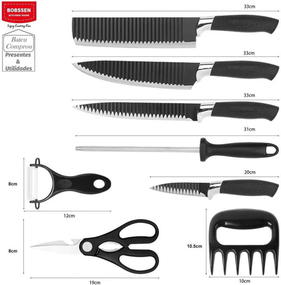 Kit Churrasco Conjunto 8 Peças Facas Gourmet Azimark 2