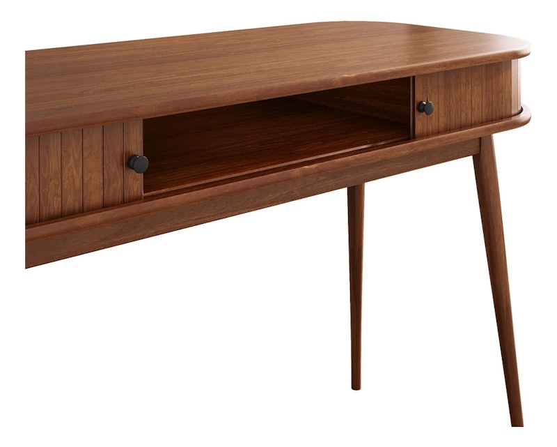 Mesa Escritório Madeira Escrivaninha Compacta Jari Moderna Rolltop Freijó 4