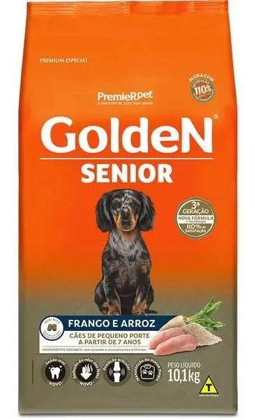 GoldeN Formula Cães Seniores Porte Pequeno Frango e Arroz Mini Bits 2
