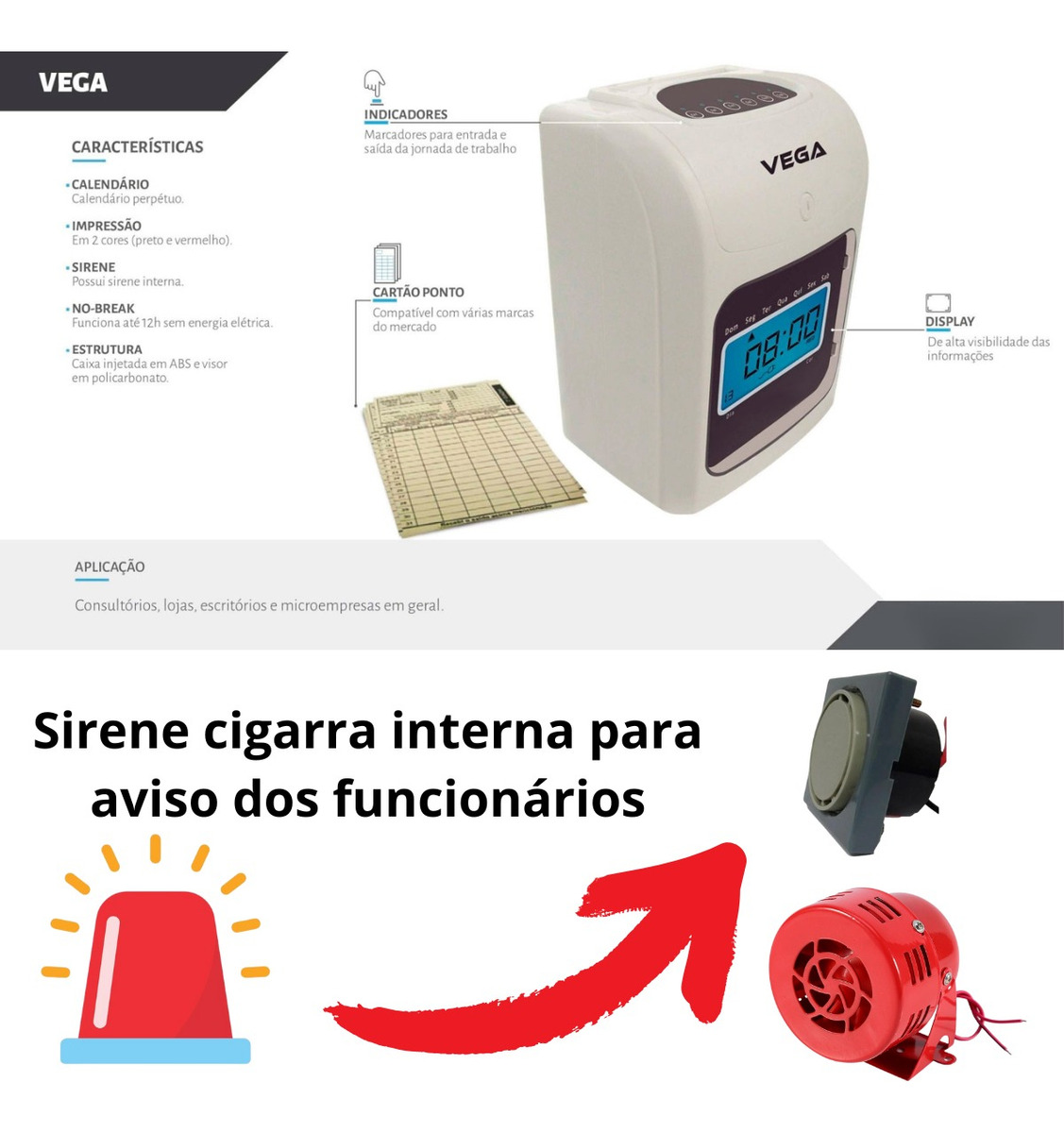 Relógio de Ponto Cartográfico Vega 4