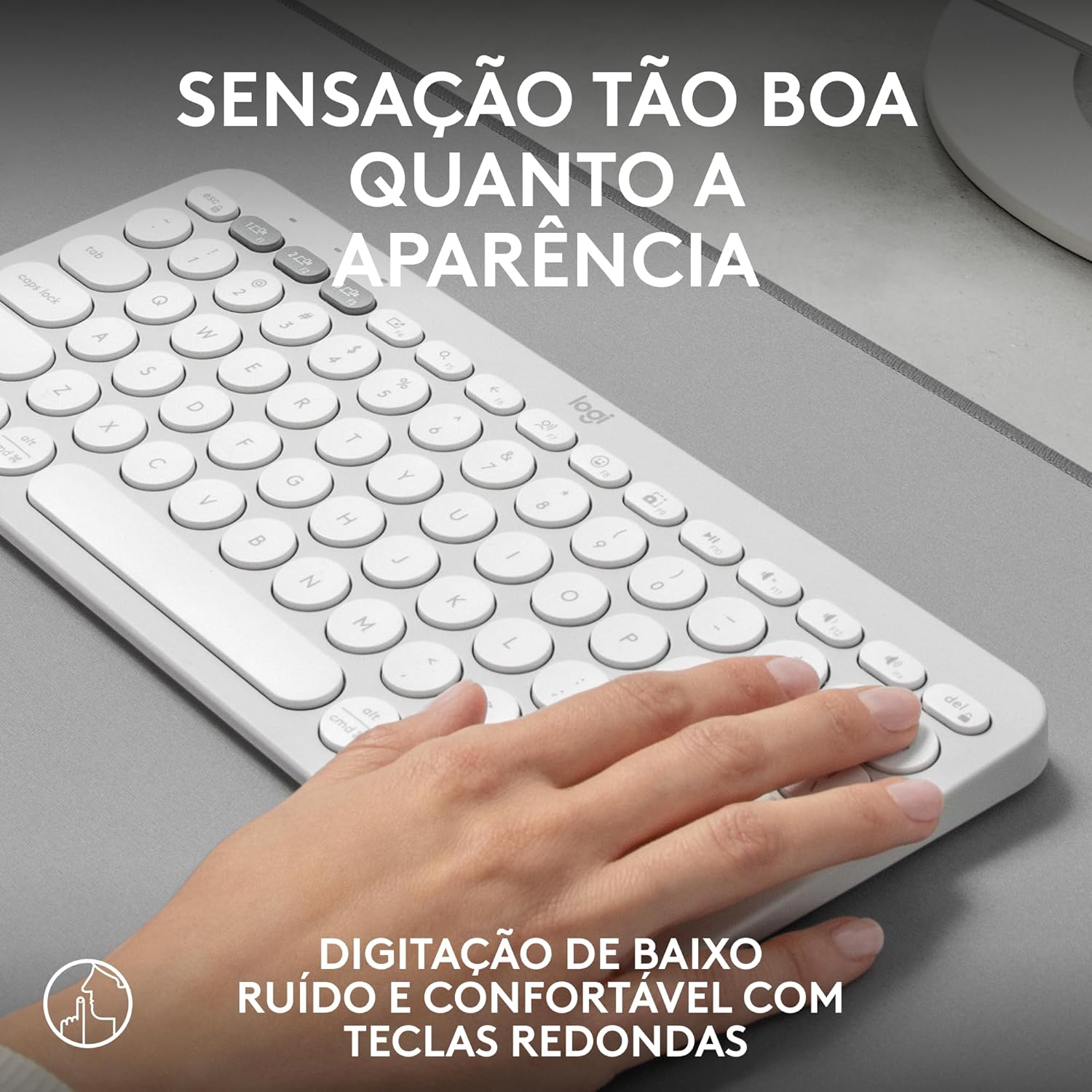 Teclado sem fio Logitech Pebble Keys 2 K380s 5