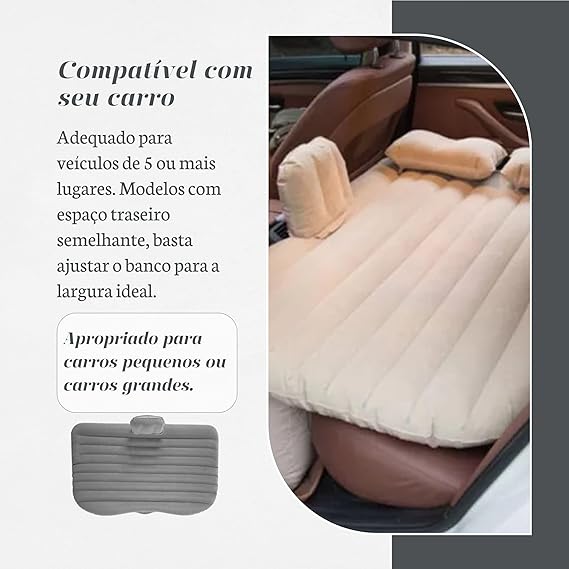 Colchão Inflável para Carro com Extensor + Apoio para os Pés + 2 Travesseiros 2