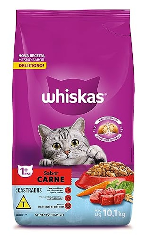 Ração Seca para Gatos Adultos Castrados Carne 1