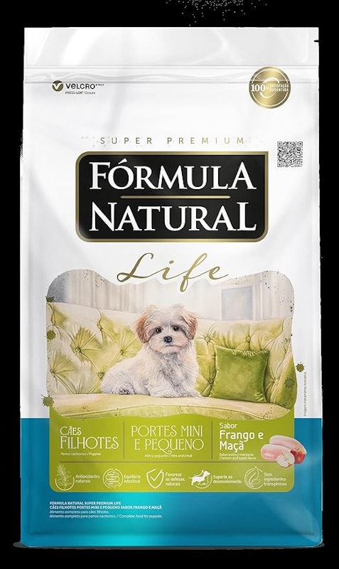 Ração Fórmula Natural Super Premium Life Cães Filhotes Portes Mini e Pequeno Frango e Maçã 1