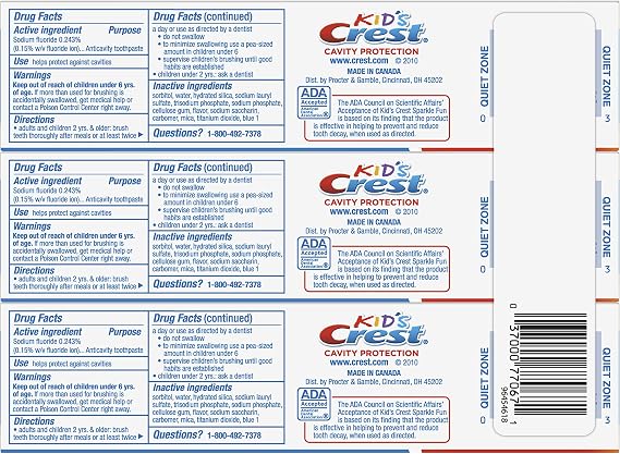 Creme Dental Kids Cavity Protection Sabor Chiclete com 3 Unidades Crest 3