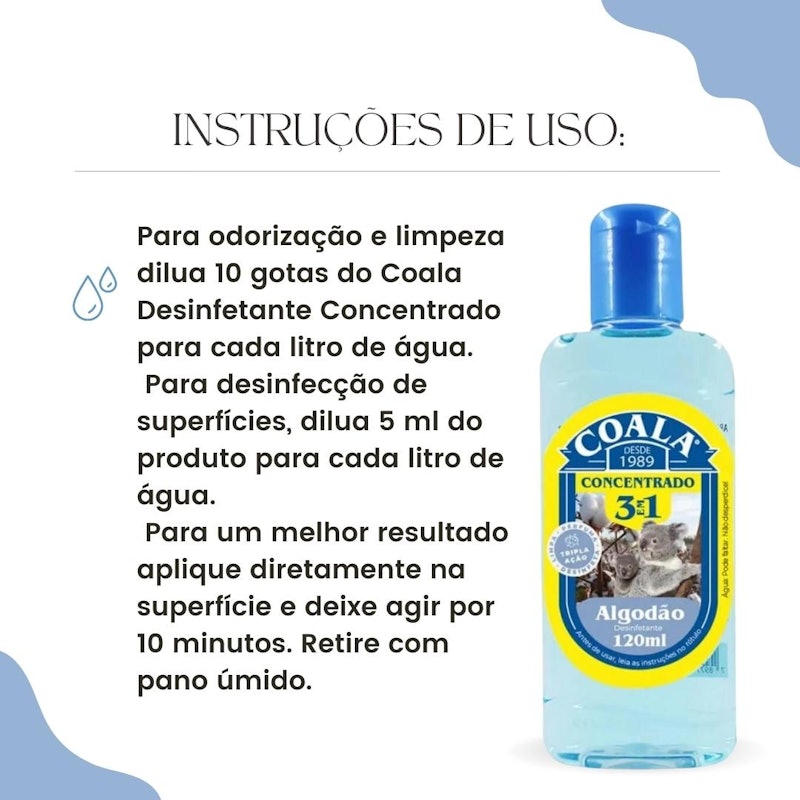 Desinfetante Concentrado 3 em 1 Coala - Algodão 4