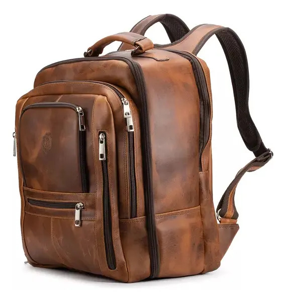 Mochila Fotográfica Câmera Profissional em Couro Legítimo 5