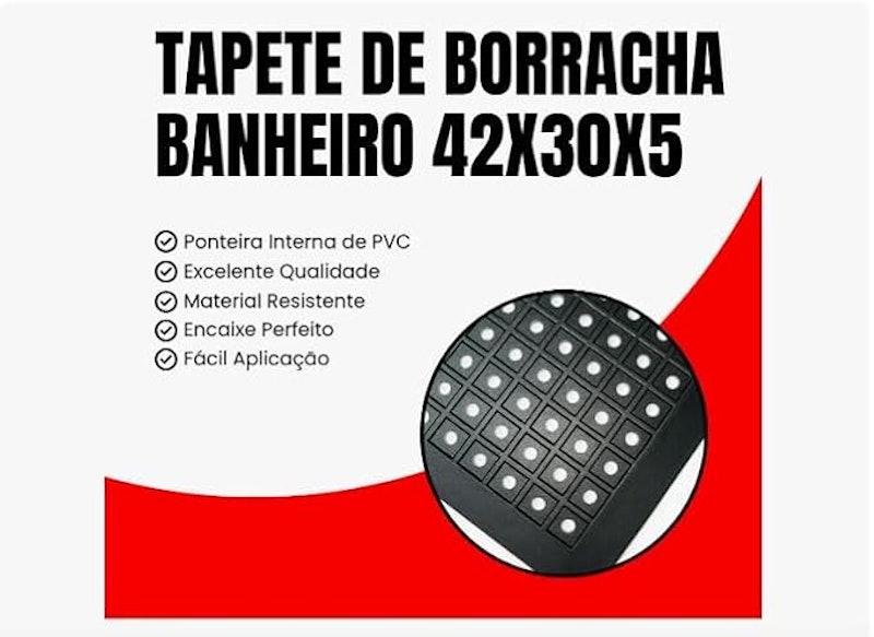 Tapete de Borracha Antiderrapante para Box 42 x 30 cm 2