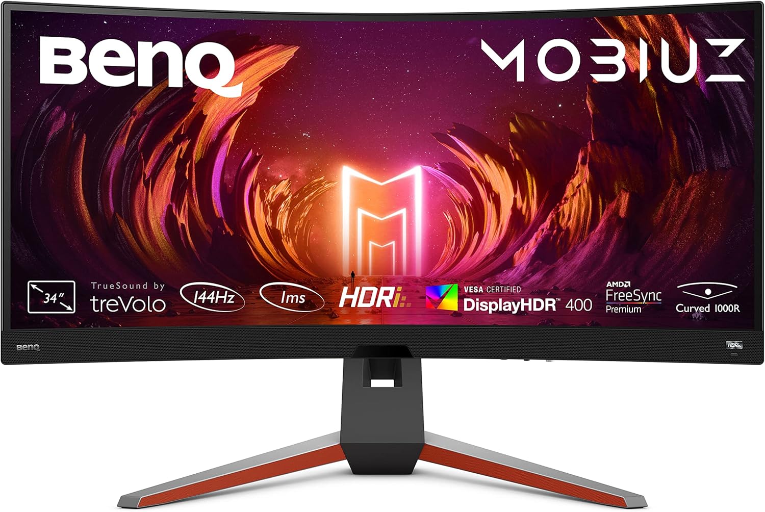 Monitor de Jogos Mobiuz 34" Ultrawide 1000R Curvo 1