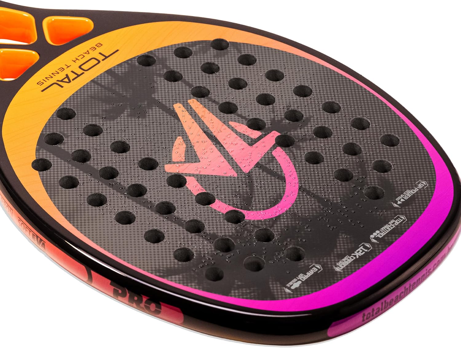 Raquete Beach Tennis Carbono 12K Total Pro Sunset + Capa 2