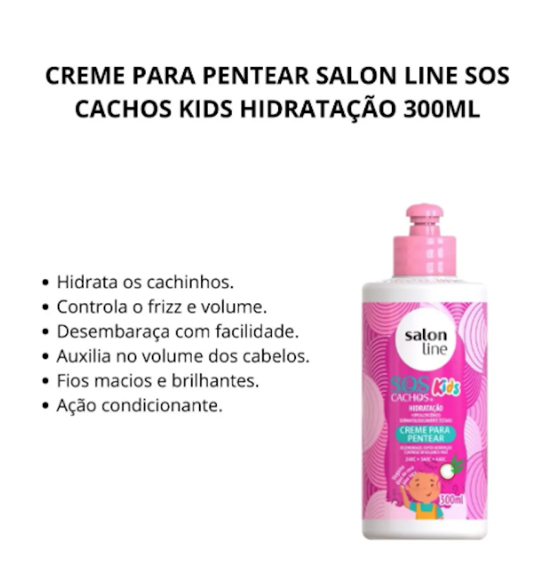 Creme para Pentear SOS Cachos Kids Hidratação 2