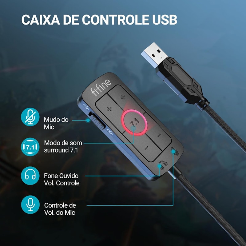 Headset Gamer USB FIFINE AmpliGame 5